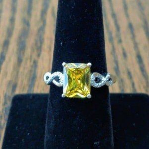 Yellow Diamond Platinum Ring